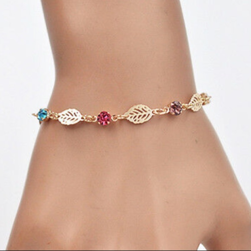 ❤️gorgeous multicolor ruby gemstone gold bracelet